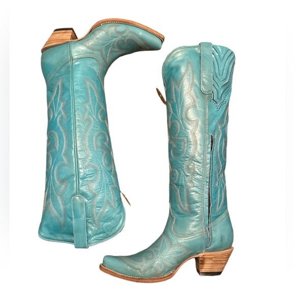 CORRAL WOMEN'S TALL BLUE EMBROIDERY WESTERN BOOT - women’s size 10 - Picture 4 of 9